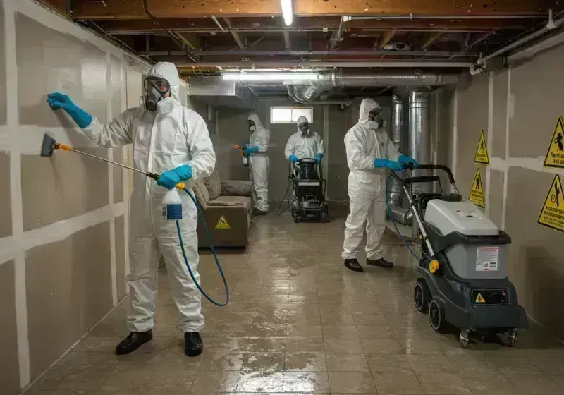 Basement Moisture Removal and Structural Drying process in Saint Stephen, SC